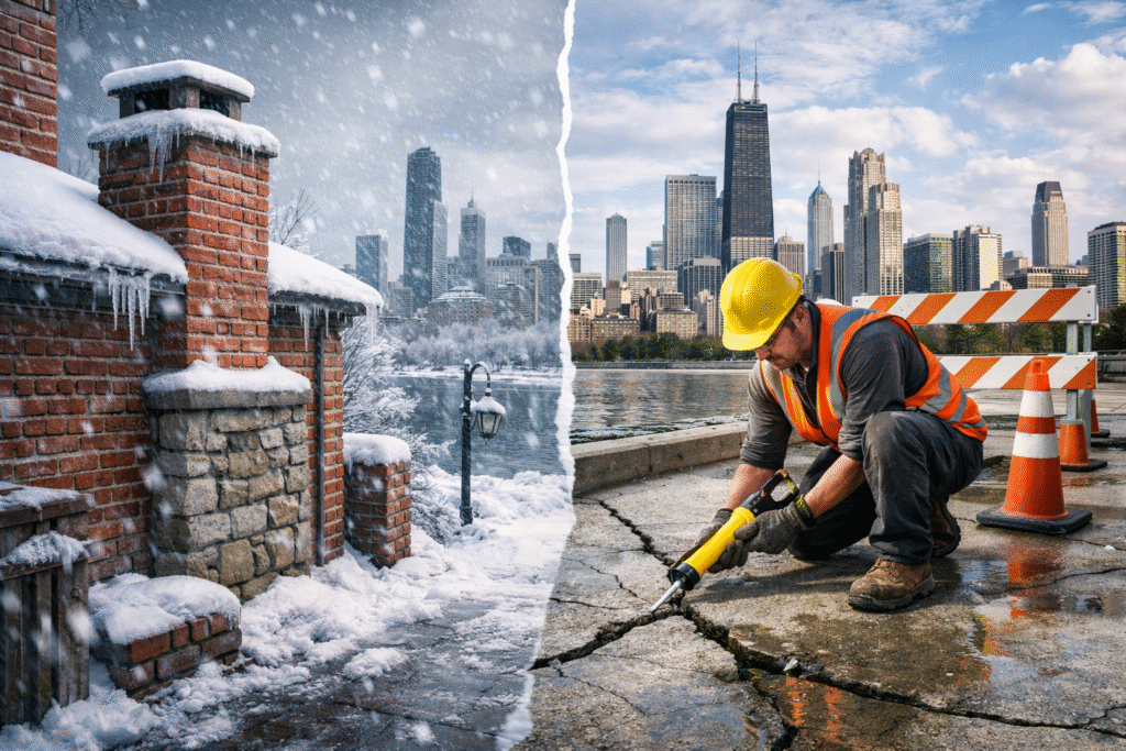 How Masonry and Concrete Perform in Chicago’s Harsh Climate