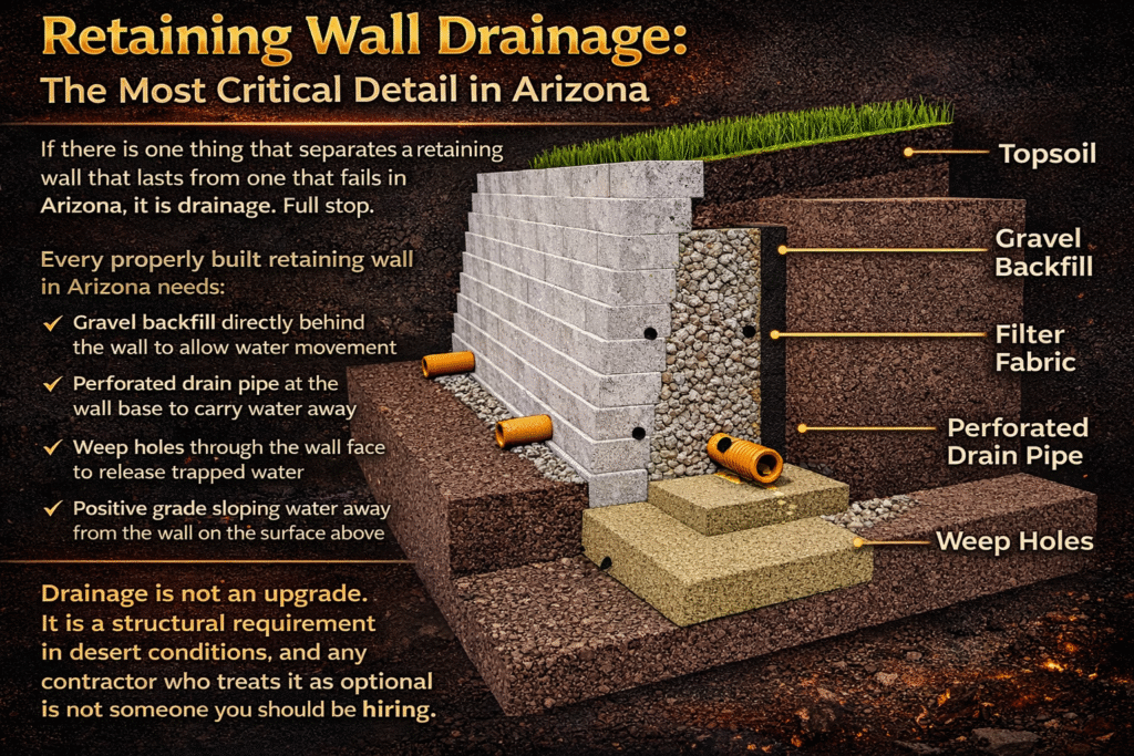 Retaining Wall Drainage: 