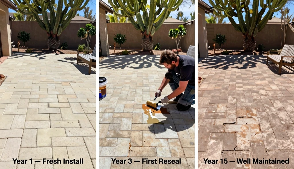 paver patio seasonal installation timing Tucson Arizona spring fall best time