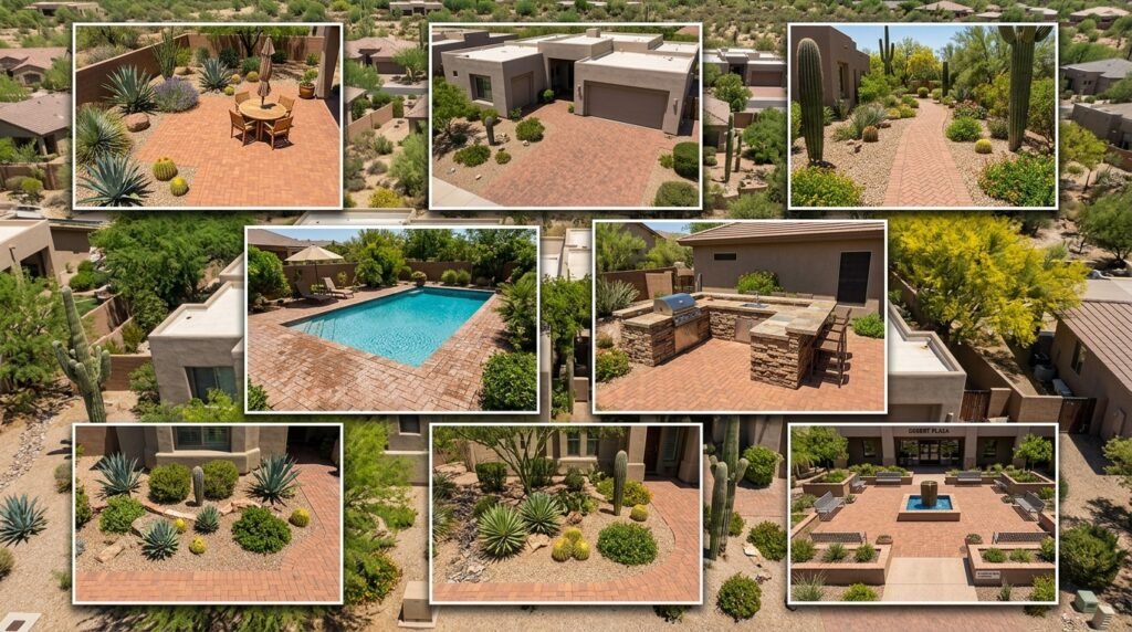 brick pavers uses Tucson Arizona patio driveway walkway pool collection