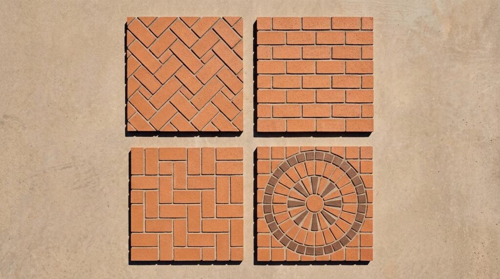 brick paver patterns Tucson Arizona homes herringbone running bond basket weave
